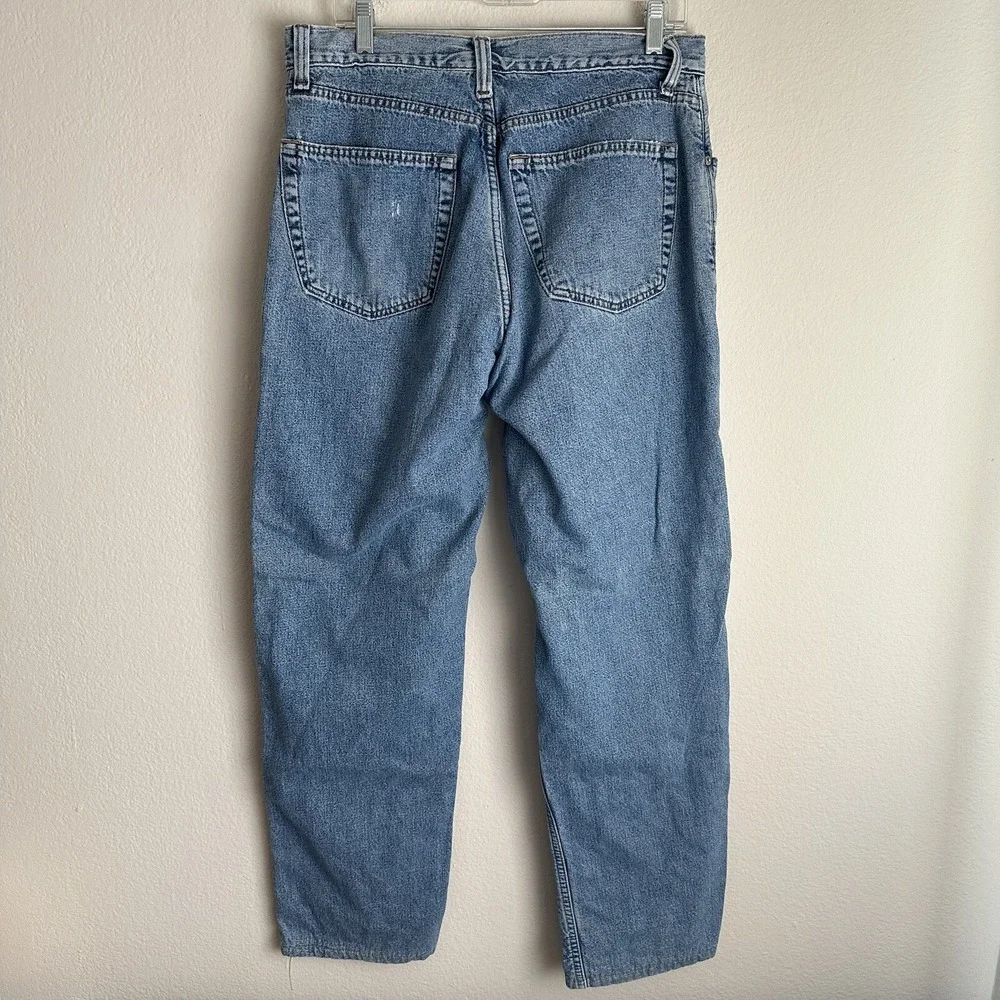 Vtg Banana Republic Jeans 34 Blue Denim Made‎ in USA Relaxed Fit Straight Leg